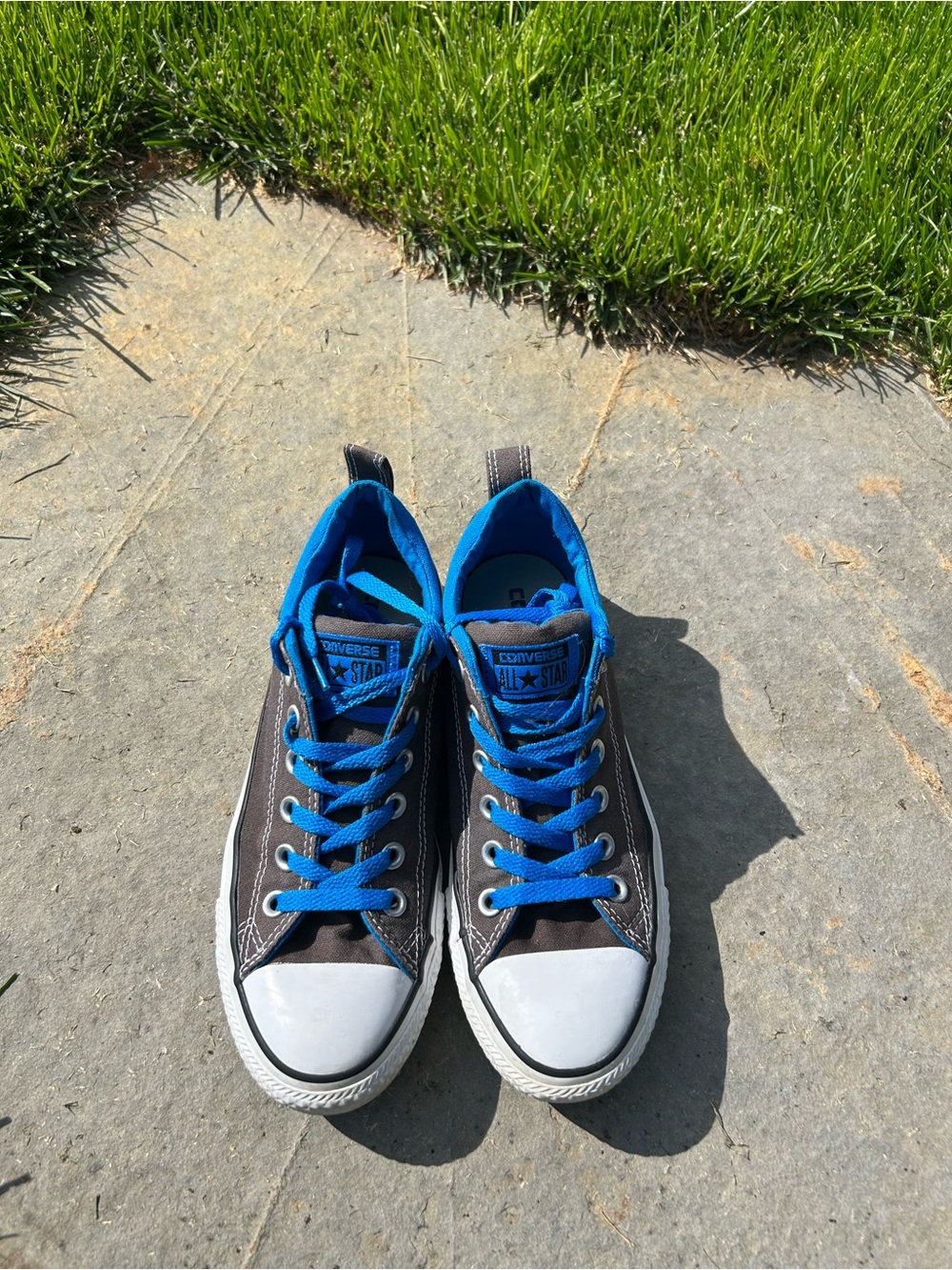 Converse Low Top Sneakers - Black with Blue Accents